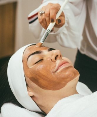 man wearing mud mask